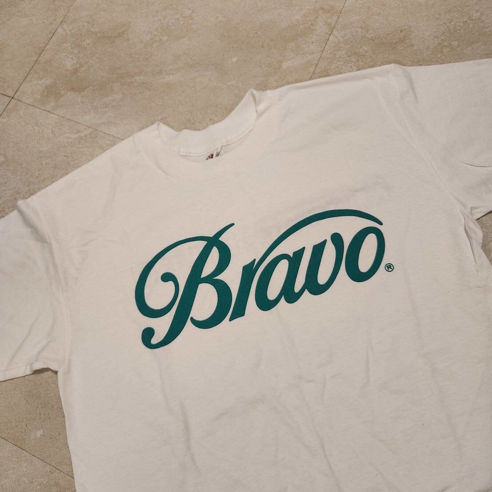 VTG 80s Bravo PROMO TV Television Network Culture Mens L Large T Shirt Promotion